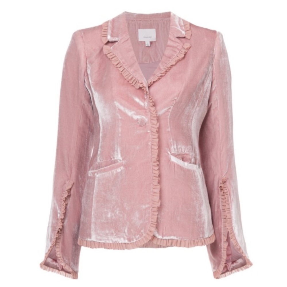 Cinq à Sept Rowland Mauve Velvet Blazer - Picture 2 of 10